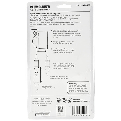 Faithfull Faithfull PLUMBAUTO Plumb-Auto Automatic Plumbline 14Oz 1