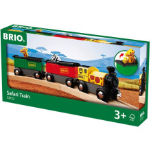 BRIO World - 33722 Safari vlak | Interaktivn sada vlcku pro deti od 3 let | Ekologicky uvedomel | Motor a vagony pro zvrata v cene