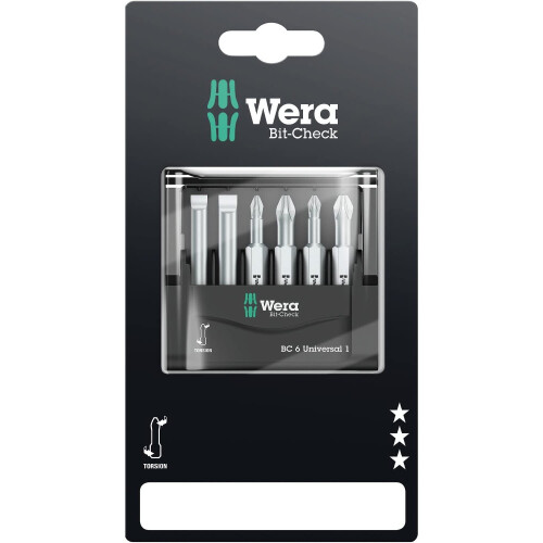 Wera Wera Bit-Check 6 Universal 1 SB Bit Set, PH/PZ/SL, 6PC, 05073635001 2