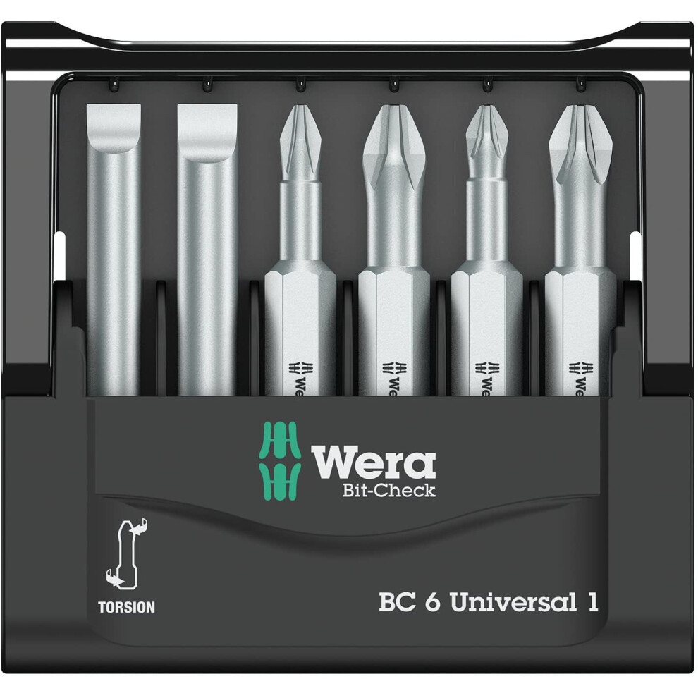 Wera Bit-Check 6 Universal 1 SB Bit Set, PH/PZ/SL, 6PC, 05073635001