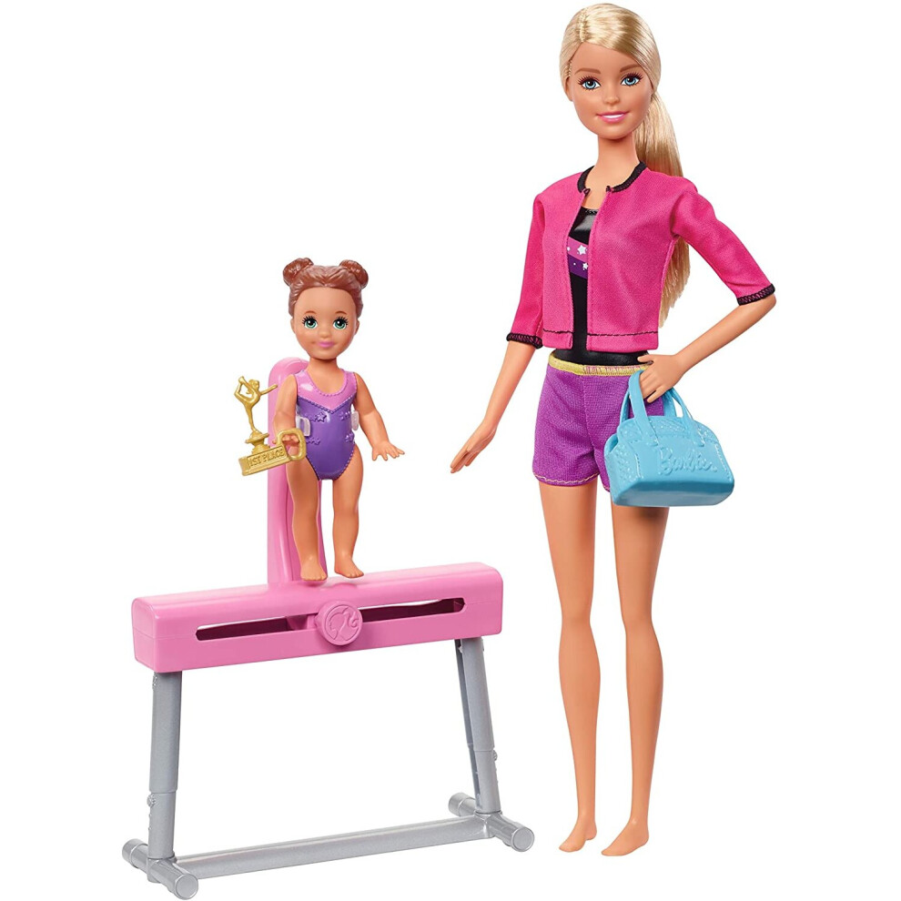 Barbie FXP39 Gymnastics Coach Dolls And Playset, Multi-Colour