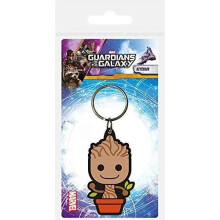 Disney Guardians of The Galaxy-Baby Groot Rubber Keychain, Metal, Multicoloured, 4 x 6 x 1.3 cm