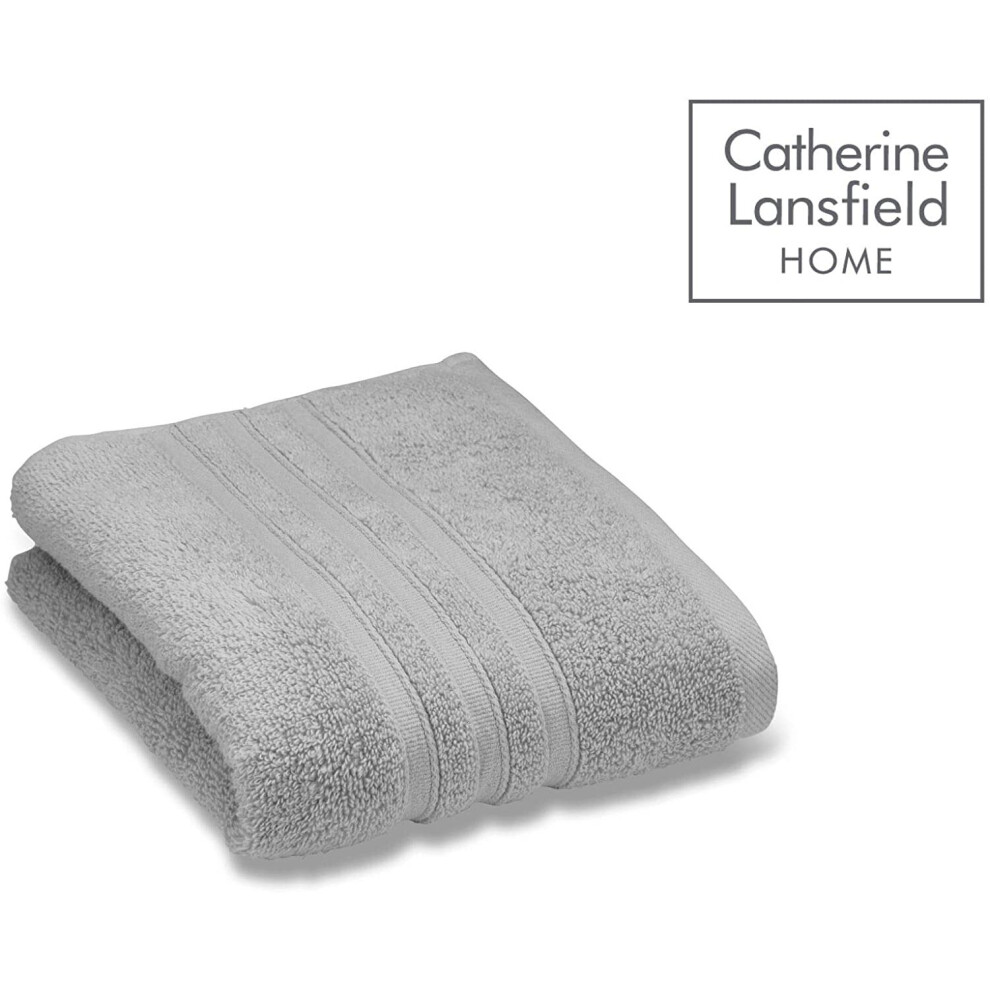Julian Charles Grey Catherine Lansfield Zero Twist Silver Cotton Towels - Bath Sheet - Image 10