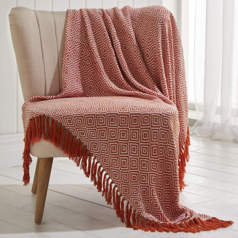 Portfolio Throws, Terracotta Orange, 130 x 170 cm