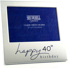 Shudehill 5' x 3' Happy 40th Birthday Photo Frame Occasion Gift Present 72240, Metal, Silver, Size 5' x 3.5'