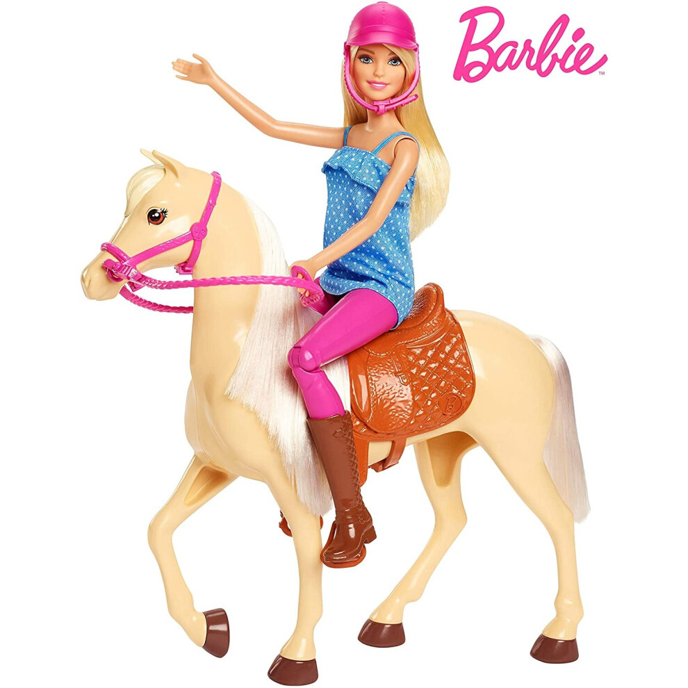 Barbie Fxh13 Doll, And Horse, Blonde