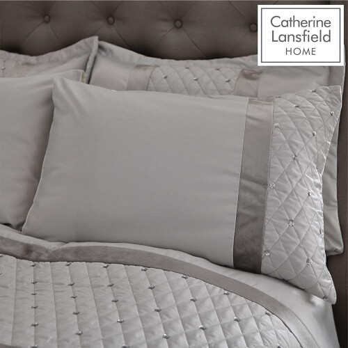 Catherine Lansfield Catherine Lansfield Sequin Cluster King Duvet Set Silver 2