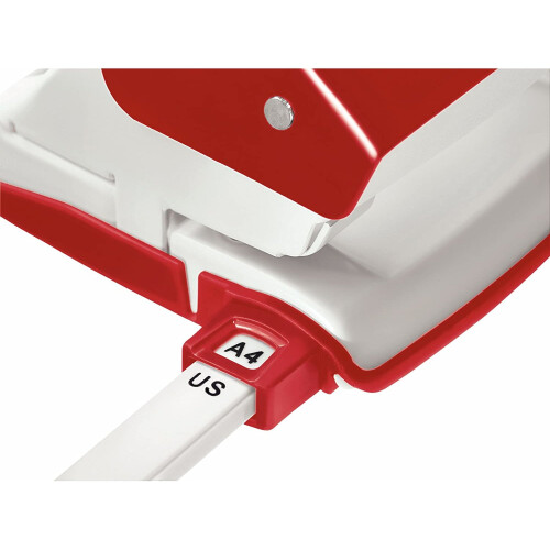 Leitz Hole Punch, 30 Sheets, Guide Bar with Format Markings, Metal, NeXXt Range, 50080025 - Red 2