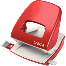 Leitz Hole Punch, 30 Sheets, Guide Bar with Format Markings, Metal, NeXXt Range, 50080025 - Red