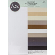 Sizzix Surfacez-Cardstock Sheets 663780, Neutrals, 10 Colours, 60 Pack, One Size