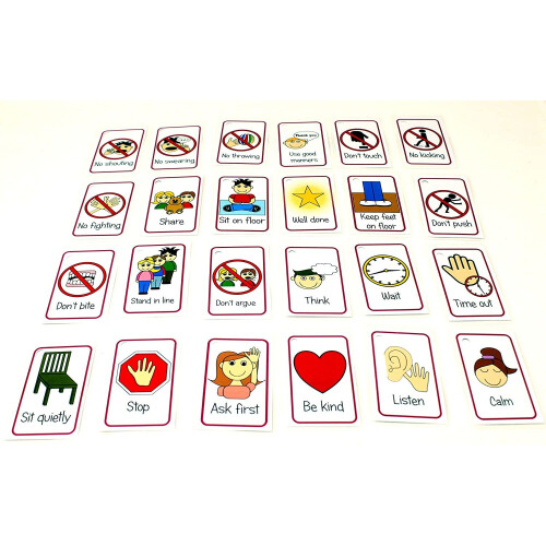 Children's Visual Behaviour Flash Cards Keyring Pack Positive