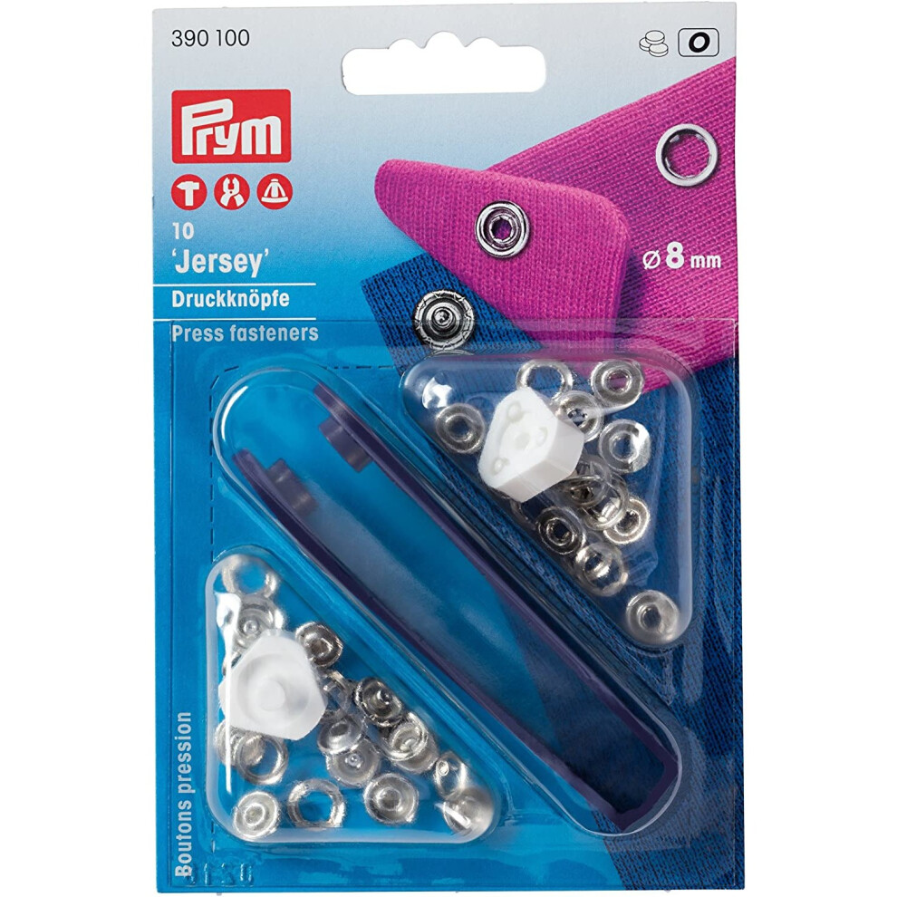 Prym Non-Sew Fasteners Jersey Brass, Metal, 14 X 9.3 X 2.5 Cm Silver