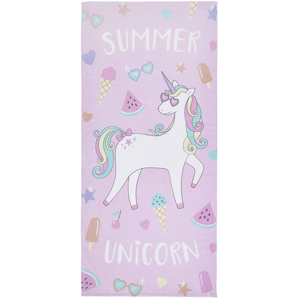 Catherine Lansfield Summer Unicorn Beach Towel Multi 76x160cm