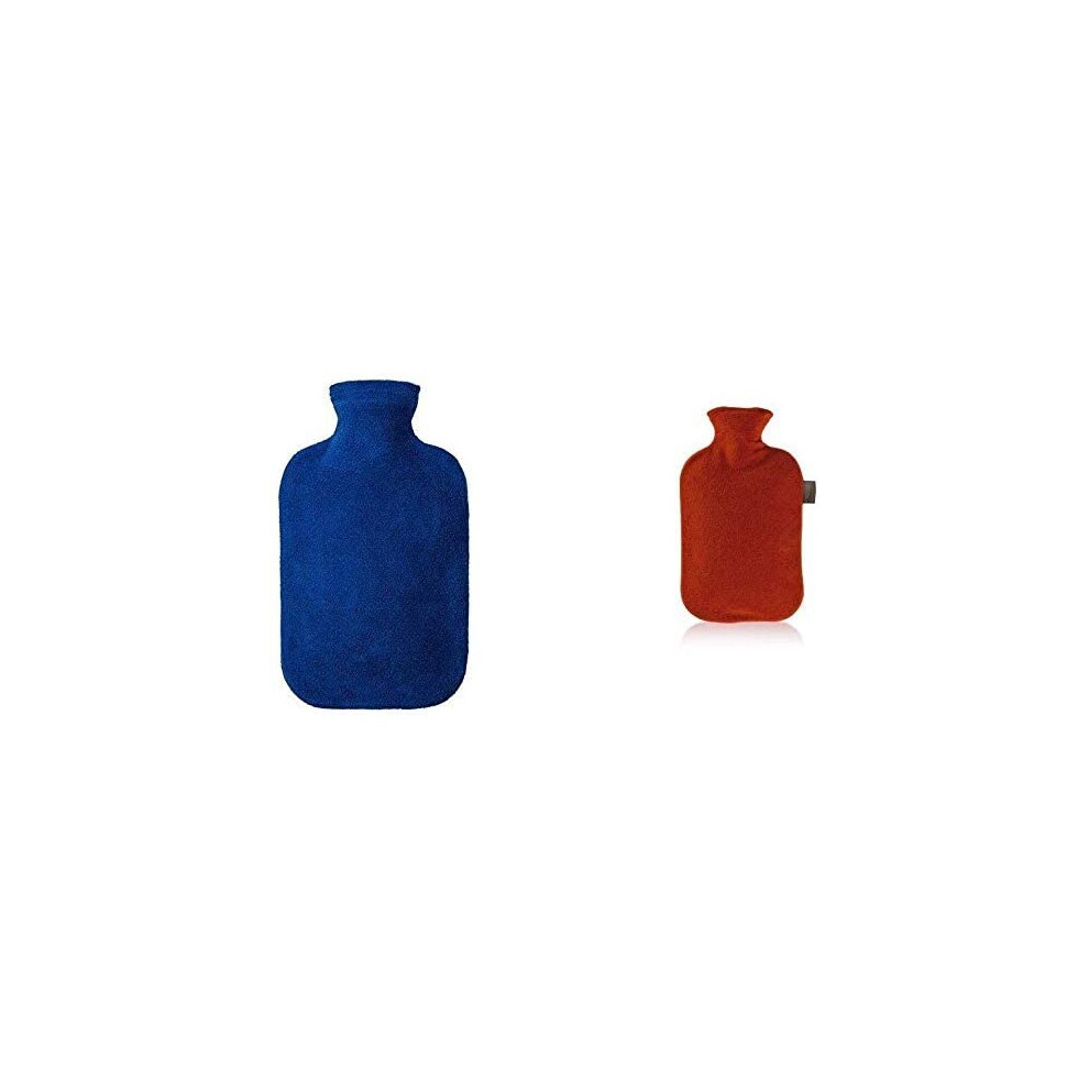 Fashy Blue Hot Water Bottle With Fleece Cover,