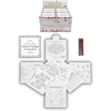 Wedding activity pack for children, crayons, drawing and colouring book, travel games, pack of 4