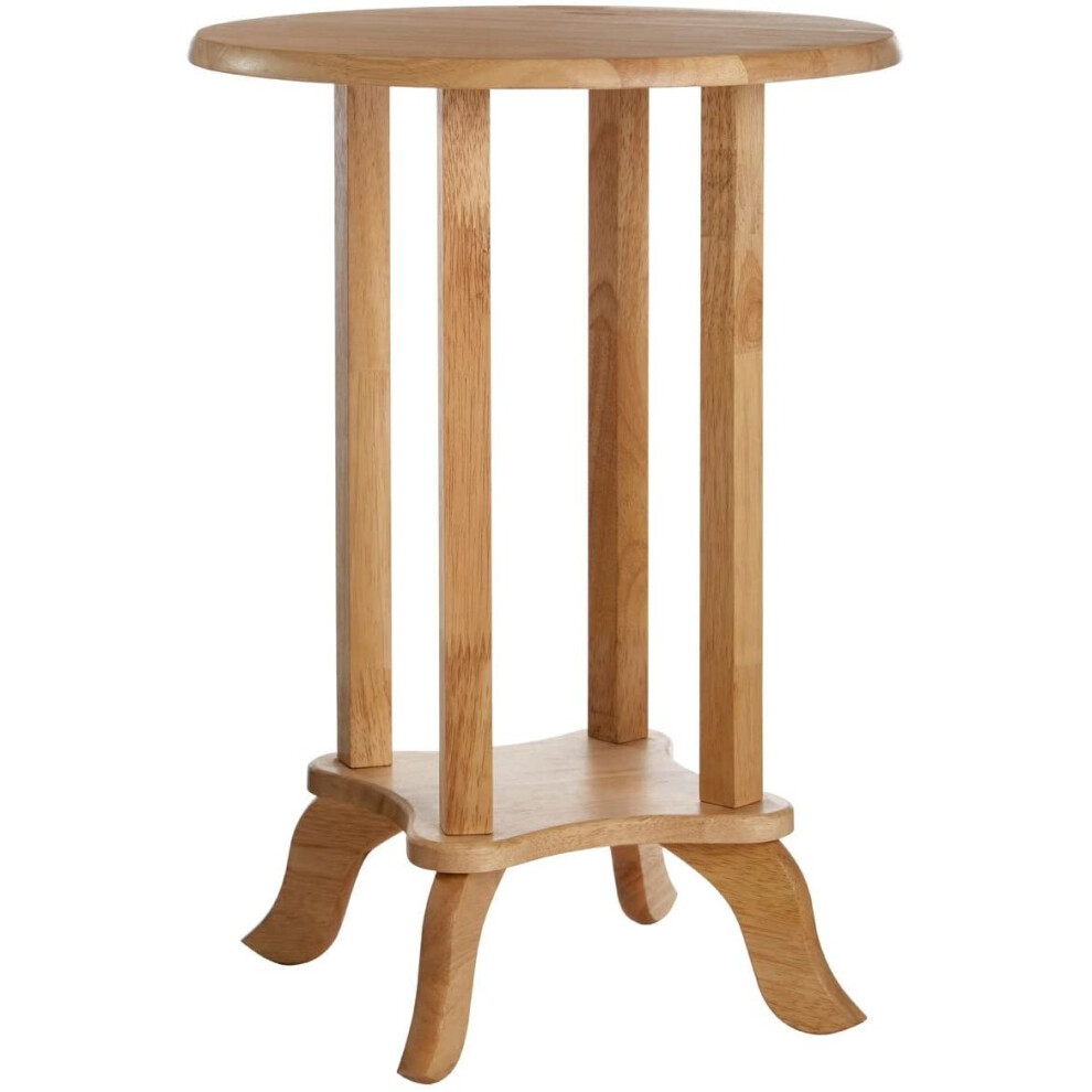Premier Housewares Round Telephone Table, 54 x 37 cm - Rubberwood
