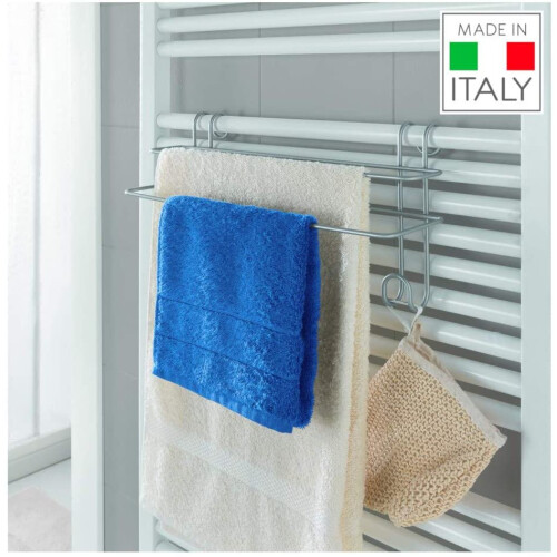 Metaltex Radius Double Towel Rail - Bathroom Towel Holder ideal for ...