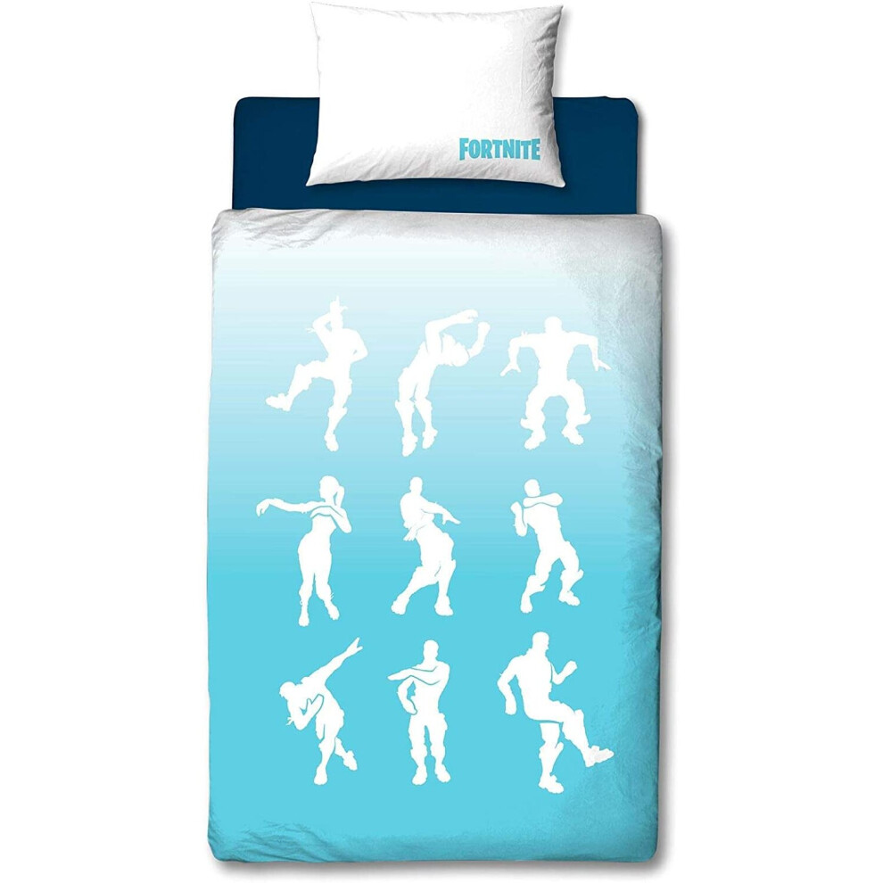 Official Fortnite Single Duvet Cover Shuffle Design | Reversible Two Sided Fortnite Battle Royale Bedding Duvet Cover With Matching Pillow Case