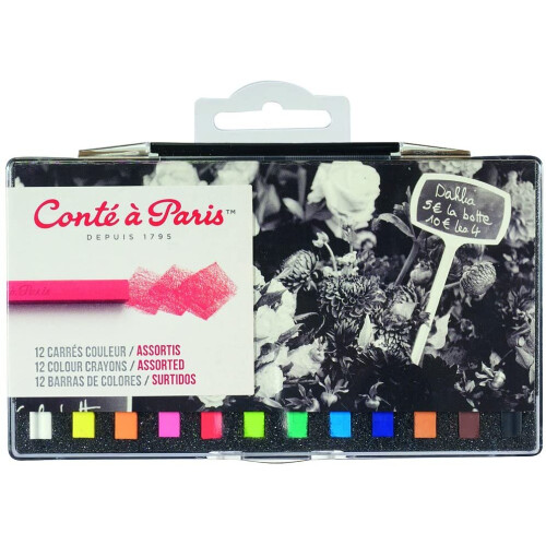 Conté à Paris Colour Carre Crayons - Assorted Colours (Pack of 12)