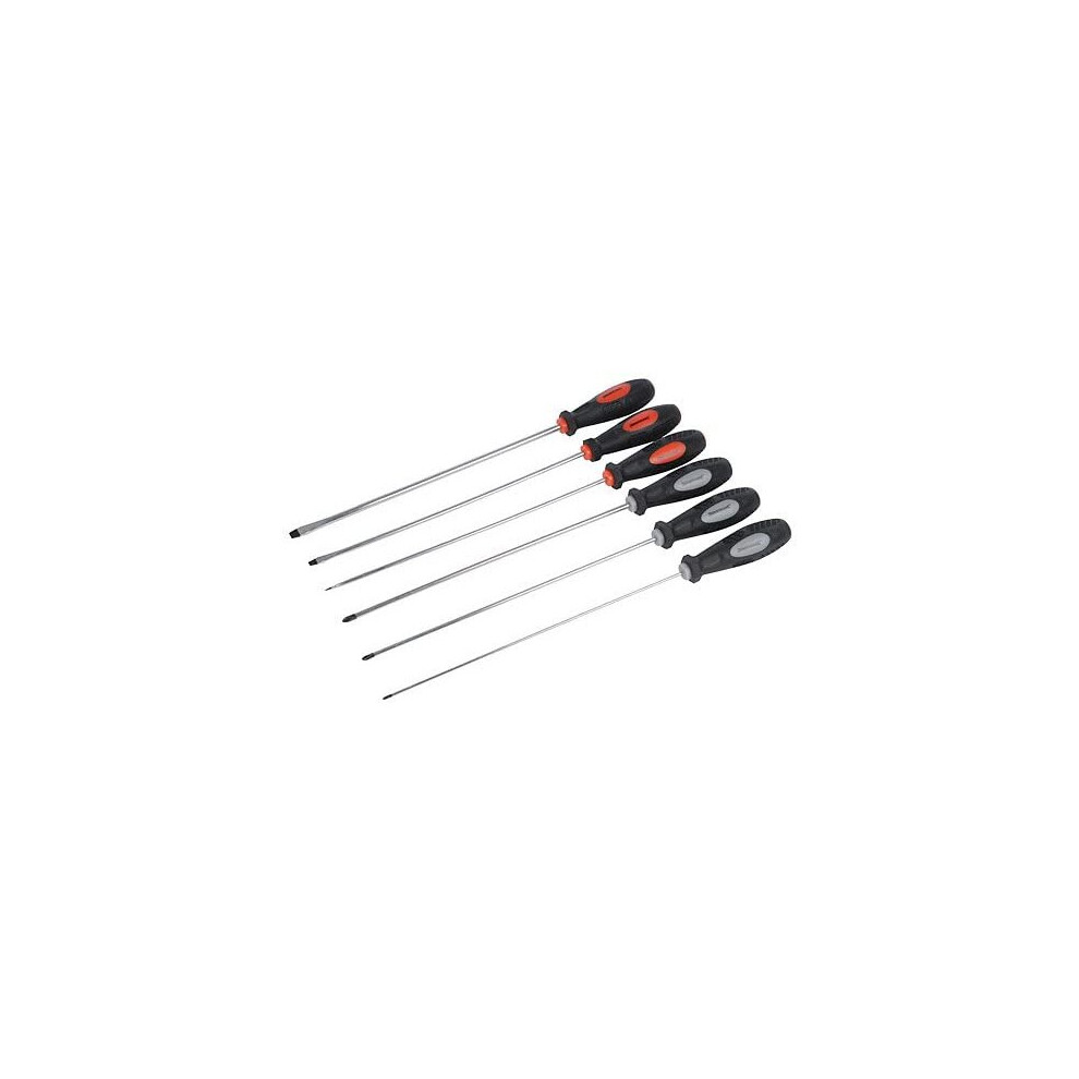 Silverline 909067 Extra-Long Screwdriver Set Slotted & Phillips 6-Pieces