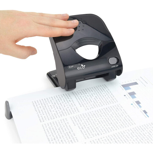 Rapesco ECO X5-40ps Less Effort 2 Hole Punch (40 Sheets) (Black) 2