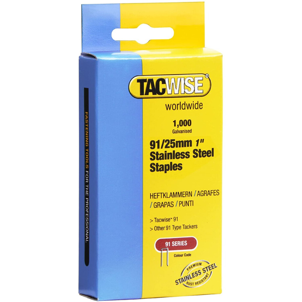 Tacwise 91/25 mm Stainless Steel Divergent Staples