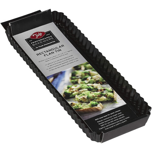 Tala Rectangular Flan Tin 10A11278 Carbon Steel  14" Black Non-stick Loose Base 1