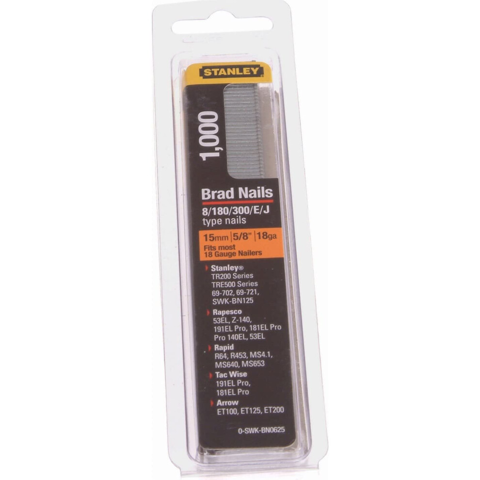 Stanley  STA0SWKBN062 Nail 15MM (1000)    0-SWK-BN0625