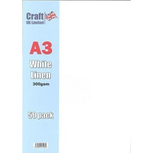 Craft UK 2013 A3 300gsm Leinen Karton - Weiß (Packung mit 50 Blättern)