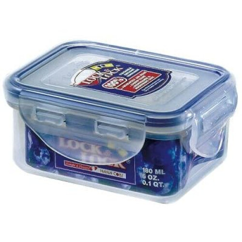 Lock & Lock HPL805 Stackable Airtight Container Rectangular 180ml, Plastic, Clear