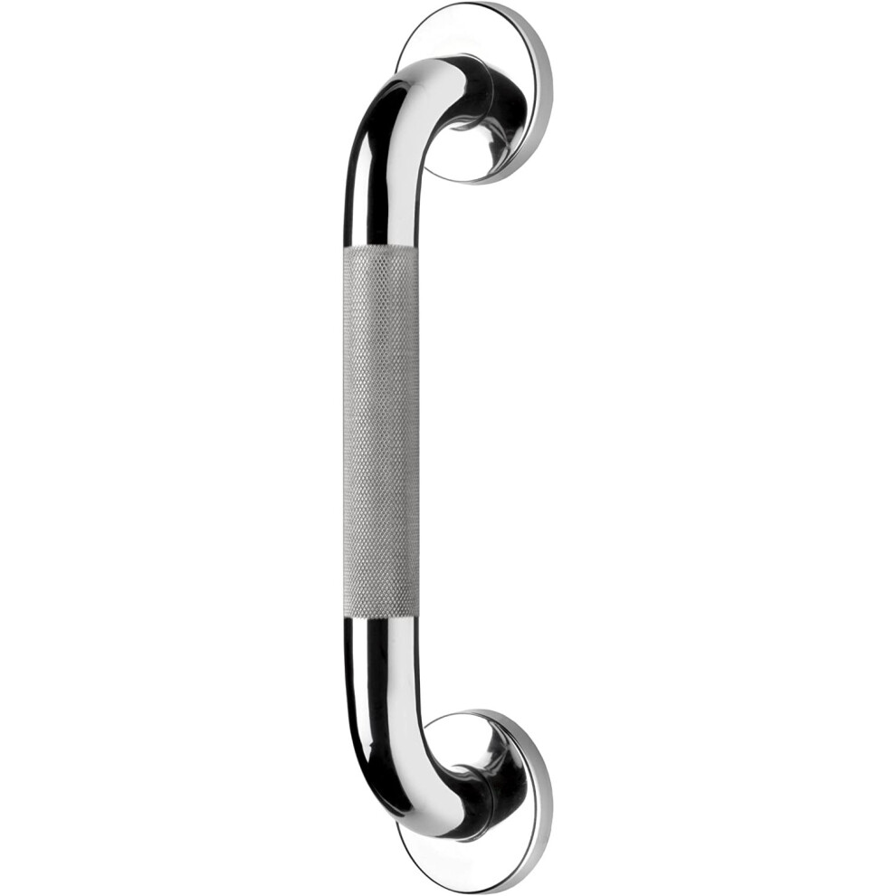 Croydex AP500541 300 mm Safety Support Rail Stainless Steel Grab Bar with Anti-Slip Grip for Bathroom