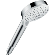 hansgrohe Crometta 100 Vario water saving hand shower, 2 spray modes, 9 l/min, white/chrome