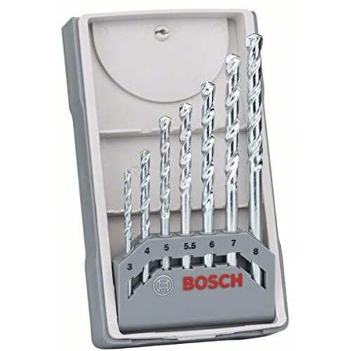 Bosch Bosch Professional 2607017035 7-Piece CYL-1 Masonry Drill bit Set, Silver