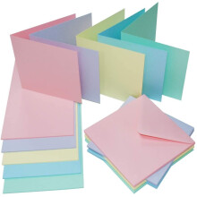 Craft UK 2308-6x6' Assorted Pastel Cards & Envelopes Pack of 40