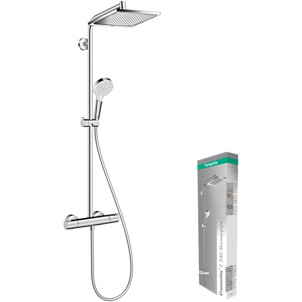 hansgrohe Crometta E Showerpipe 240 1jet with thermostatic shower mixer