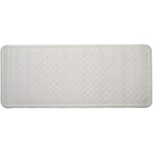 Croydex Hygiene 'N' Clean Anti-Bacterial Slip-Resistant Large Natural Rubber Suction Long Bath Mat, 37 x 90 cm, White