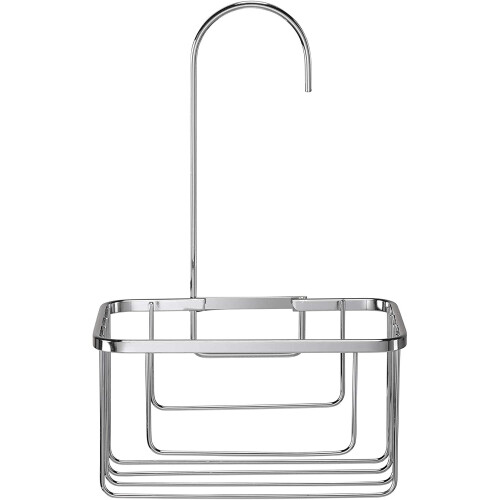 Croydex Croydex Chrome Shower Riser Rail Hook Over Caddy Basket, 5 Year Rust Free Guarantee