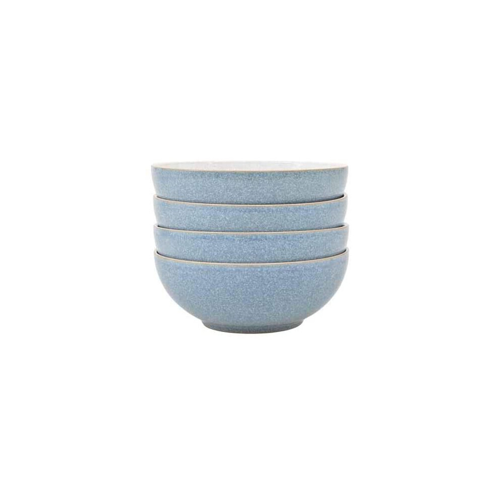 Denby Elements 4 Piece Cereal Bowl Set, Blue