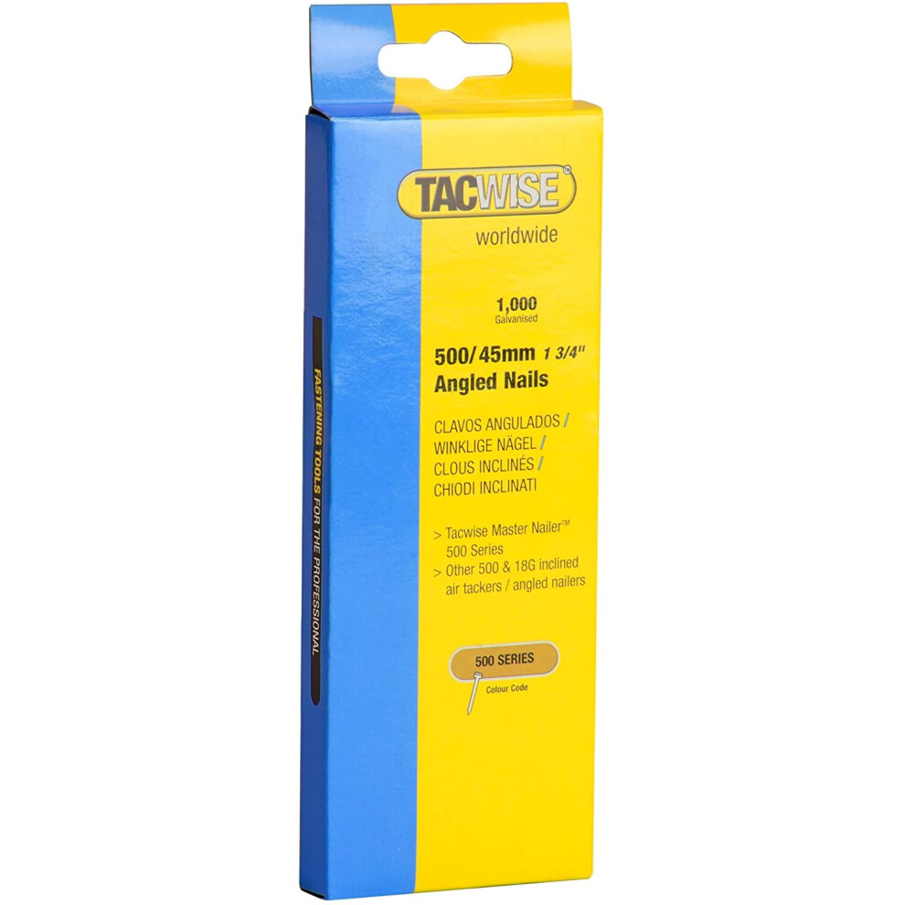 Tacwise 500/45Mm 18G Angled Nails For Nail Gun (1000) 5055330625206