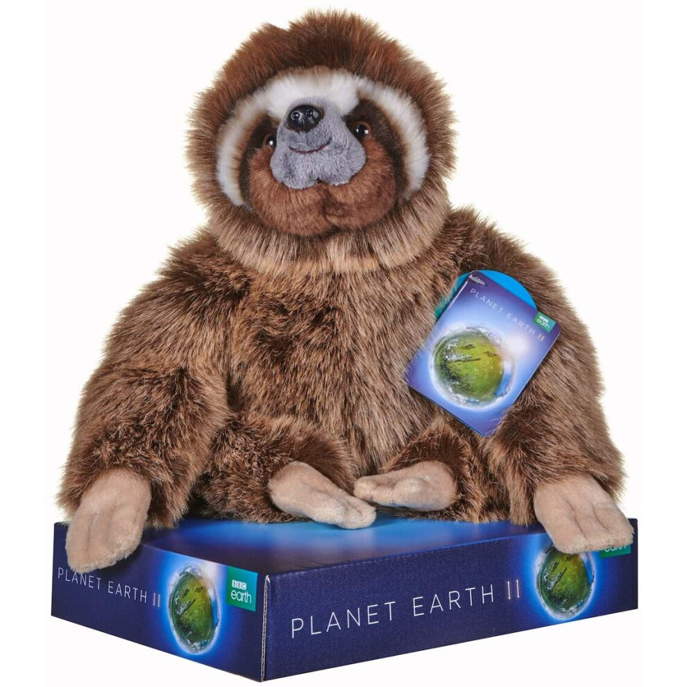 BBC Planet Earth II Sloth Soft Toy with Display stand 25 cm