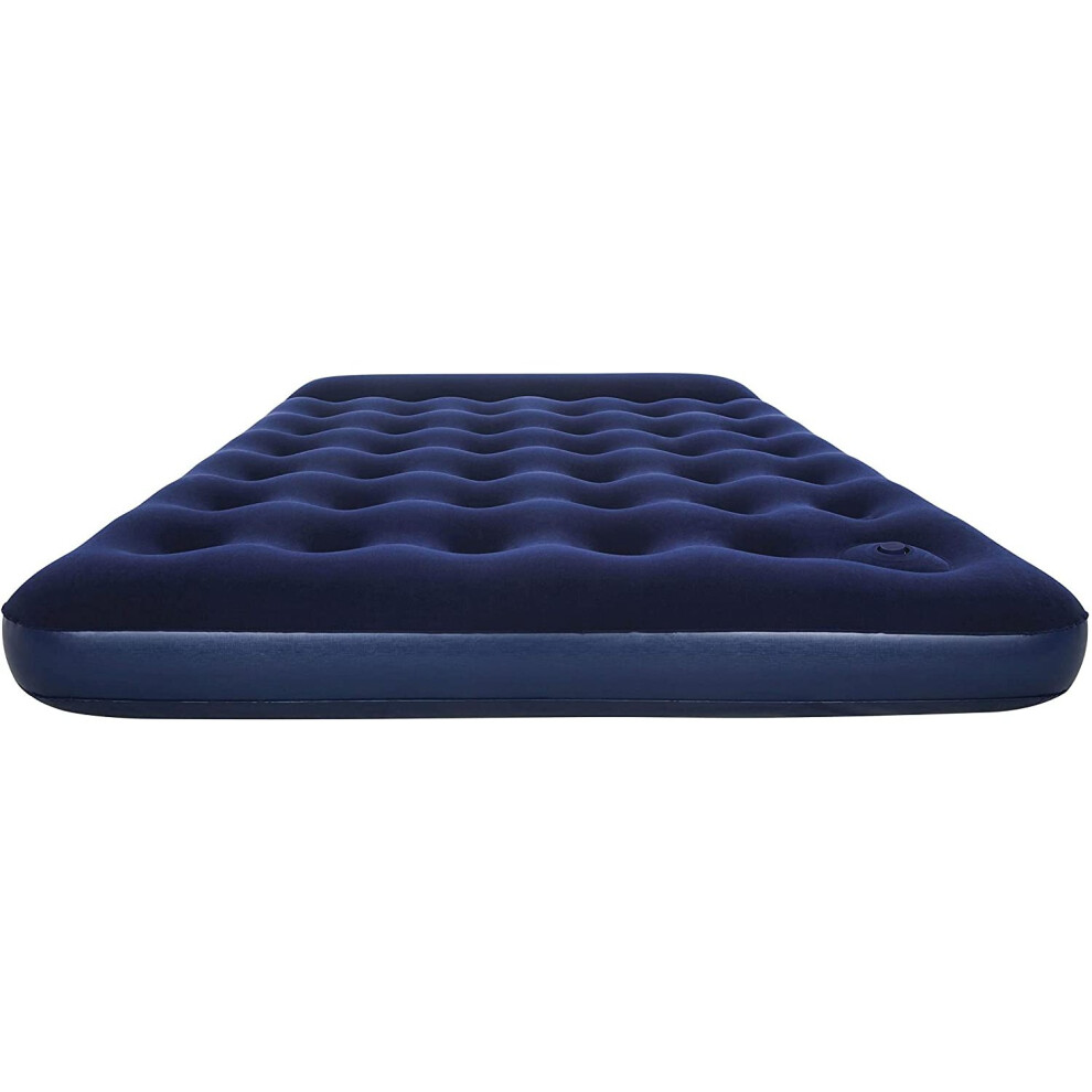 Bestway Inflatable Flocked Airbed Camping Air Mattress With Built-In Foot Pump