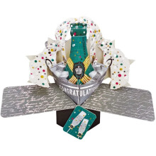 Second Nature Pop Up Card with 'Congratulations' & Champagne Bottle