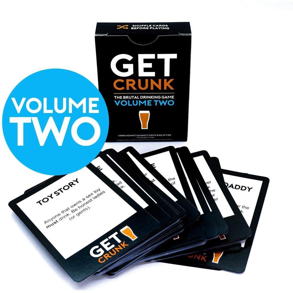 Get Crunk Volume 2 - The Brutal Card Drinking Game For Students, Pre Drinks, Stag & Hen Parties. You Will Be Abused!