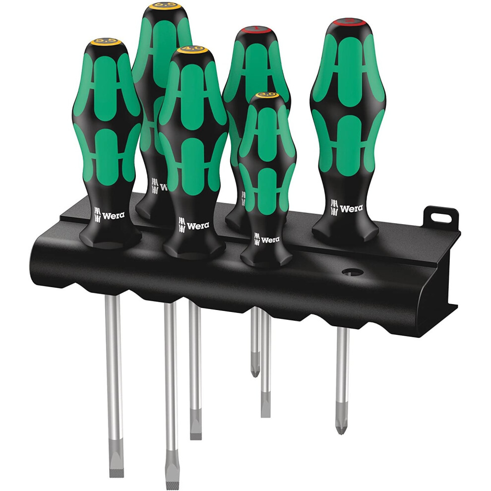 Wera 334/6 Kraftform Plus Lasertip Screwdriver Set, PH/SL, 6PC, 05105650001