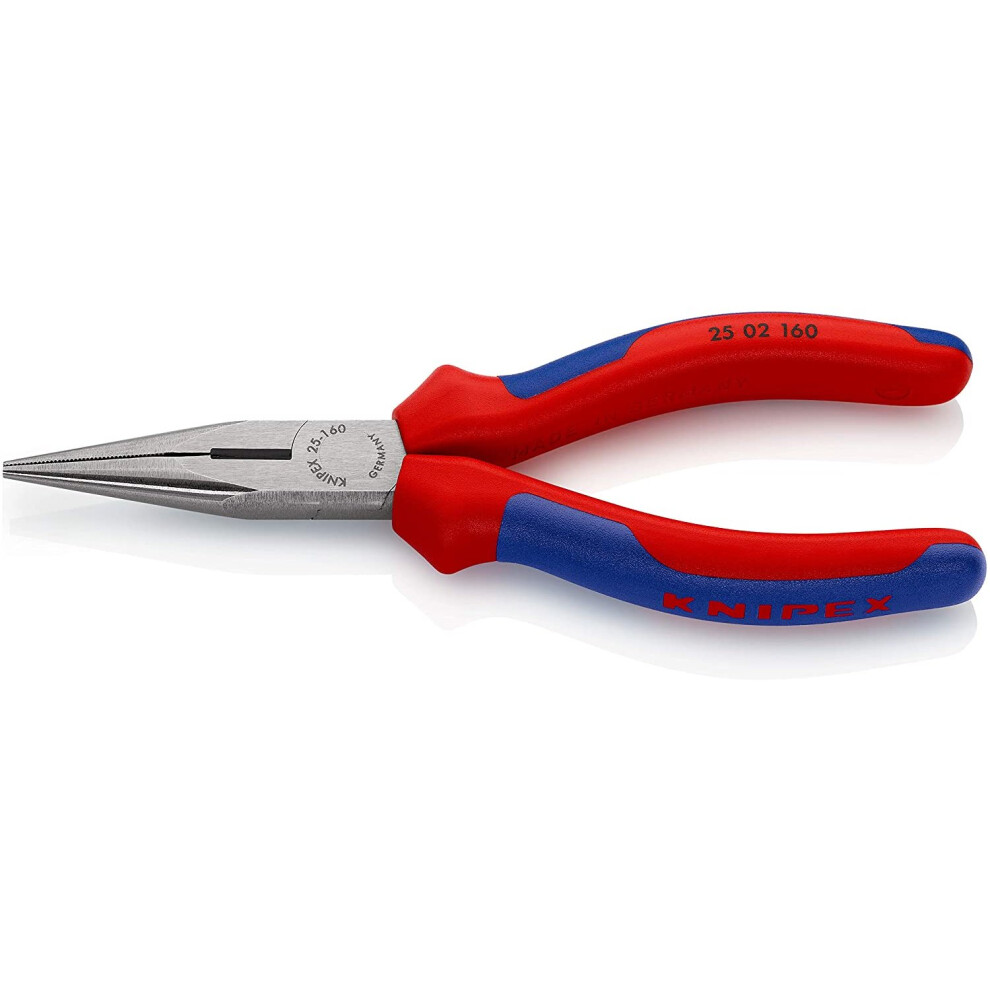 KNIPEX 25 02 160 Snipe Nose Side Cutting Pliers (Radio Pliers) black atramentized with multi-component grips 160 mm