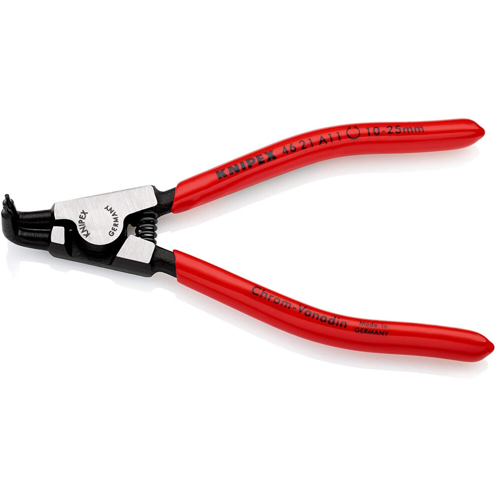 KNIPEX 46 21 A11 SB Circlip Pliers for external circlips on shafts black atramentized plastic coated 125 mm (Blister Packed)