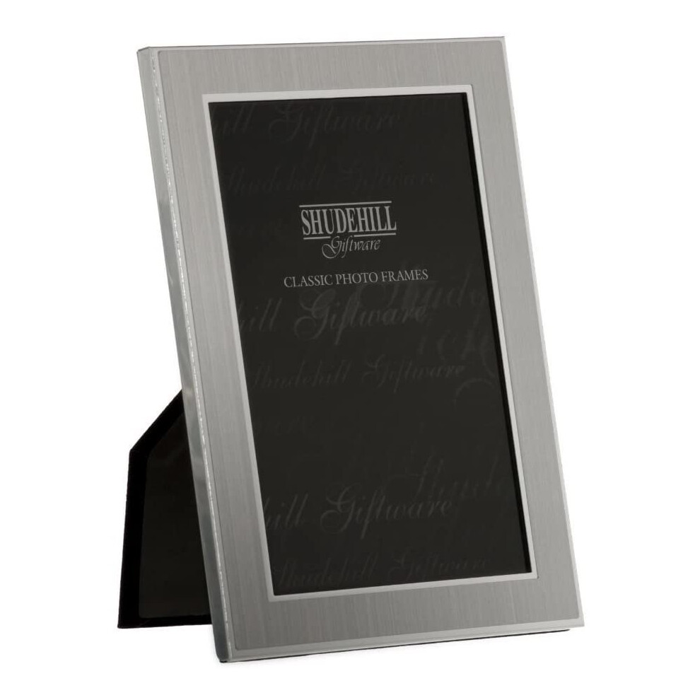 Shudehill 4' x 6' Plain Satin Silver Classic Photo Frame Gift Present, Metal, 4x6