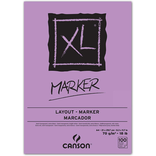 Canson 297236 XL Marker Drawing Pad DIN A4 70 g/m² 100 Sheets White