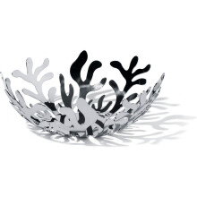 Alessi ESI01 / 21 Mediterraneo Fruit Holder in Stainless Steel Colored with Epoxy Resin, Silver, 21 cm