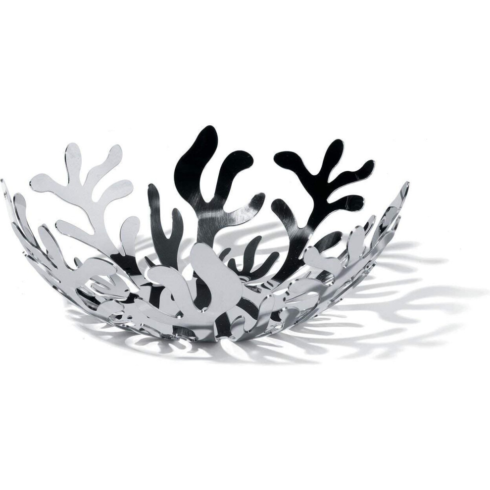 Alessi ESI01 / 21 Mediterraneo Fruit Holder in Stainless Steel Colored with Epoxy Resin, Silver, 21 cm